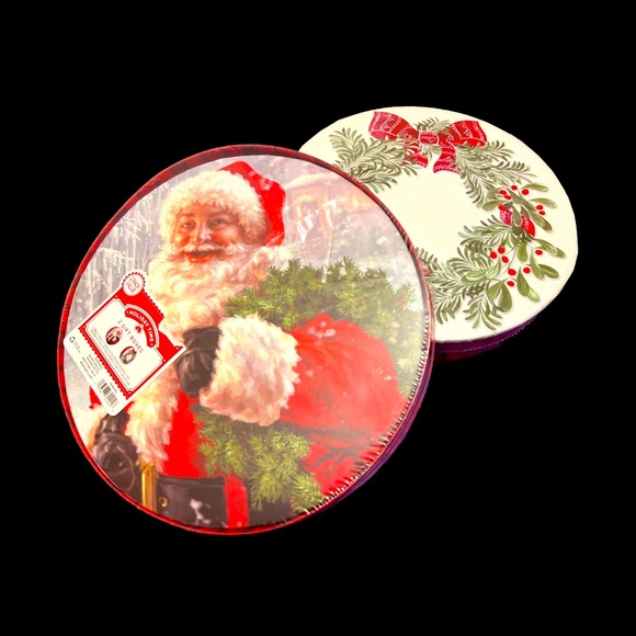 6 LARGE Christmas Gift Boxes, Holiday Cookie Boxes Santa Wreath Buffalo Plaid - Picture 2 of 8